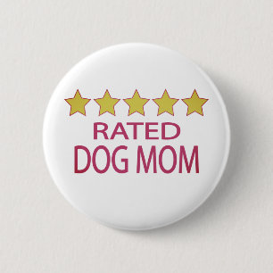 Badge Rond 5 Cm Maman de chien cinq étoiles