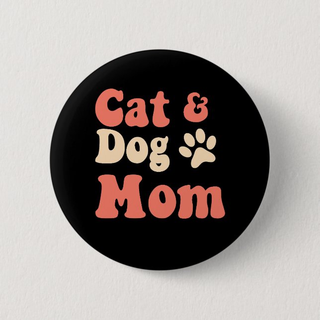 Badge Rond 5 Cm Maman de chien de chat (Devant)