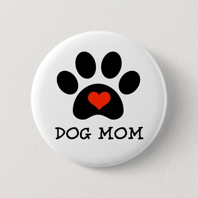 Badge Rond 5 Cm Maman de chien de Pawprint (Devant)