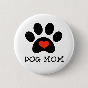 Badge Rond 5 Cm Maman de chien de Pawprint