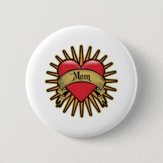 Badge Rond 5 Cm Maman de coeur de tatouage