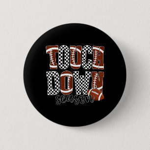 Badge Rond 5 Cm Maman de footballeur à carreaux pour la saison de