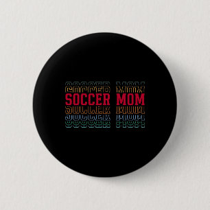 Badge Rond 5 Cm Maman de footballeur Texte superposé drôle Mère Ma