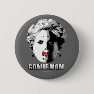 Badge Rond 5 Cm Maman de gardien de but d'hockey