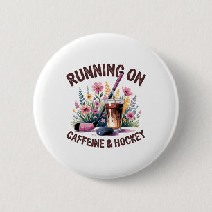 Badge Rond 5 Cm Maman de hockey courant à la caféine café glacé ho