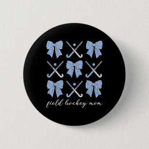 Badge Rond 5 Cm Maman de hockey sur gazon Coquette Arc Amoureux de