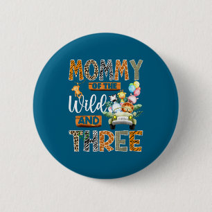 Badge Rond 5 Cm Maman de la nature et trois garçon pour son 3ème a