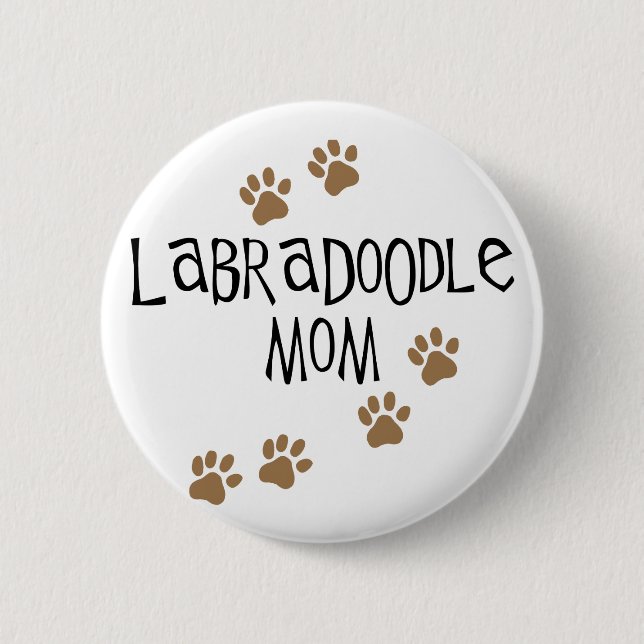 Badge Rond 5 Cm Maman de Labradoodle (Devant)