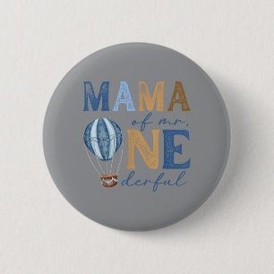 Badge Rond 5 Cm Maman de M. Onederful 1er Anniversaire Garçon Air