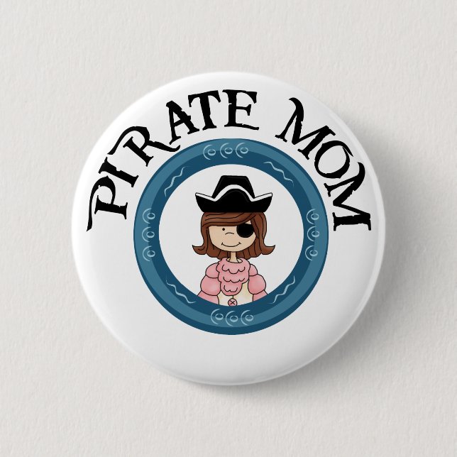Badge Rond 5 Cm Maman de pirate (Devant)