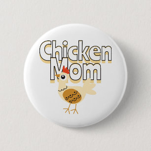 Badge Rond 5 Cm Maman de poulet drôle