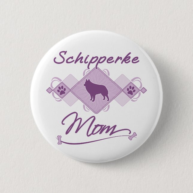 Badge Rond 5 Cm Maman de Schipperke (Devant)