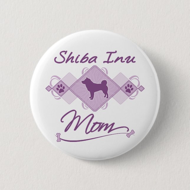 Badge Rond 5 Cm Maman de Shiba Inu (Devant)