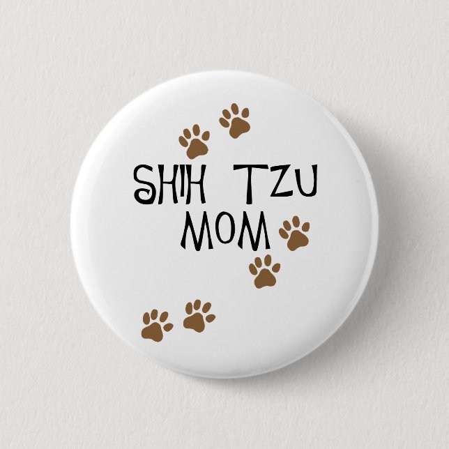 Badge Rond 5 Cm Maman de Shih Tzu (Devant)