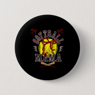 Badge Rond 5 Cm Maman de softball Coquette Jour de match de softba