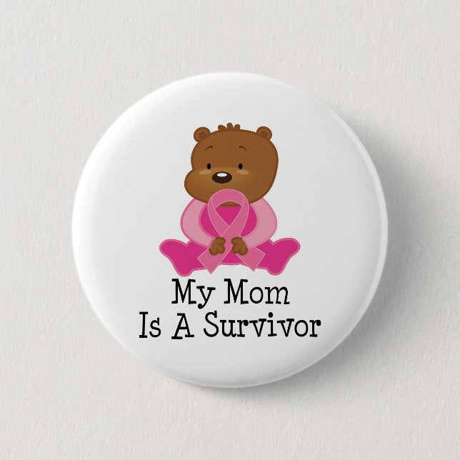 Badge Rond 5 Cm Maman de survivant de cancer du sein (Devant)