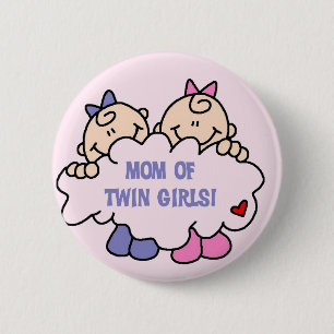 Badge Rond 5 Cm Maman de Twin Girls Tshirts et cadeaux