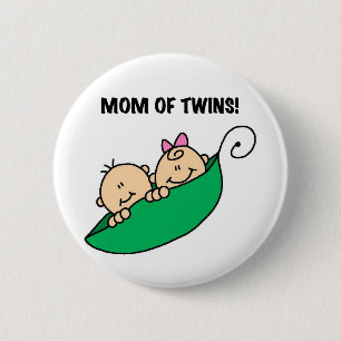 Badge Rond 5 Cm Maman de Twins-Peas dans un Pod Tshirts et cadeaux