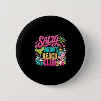 Badge Rond 5 Cm Maman de vacances drôle et salée au club de plage