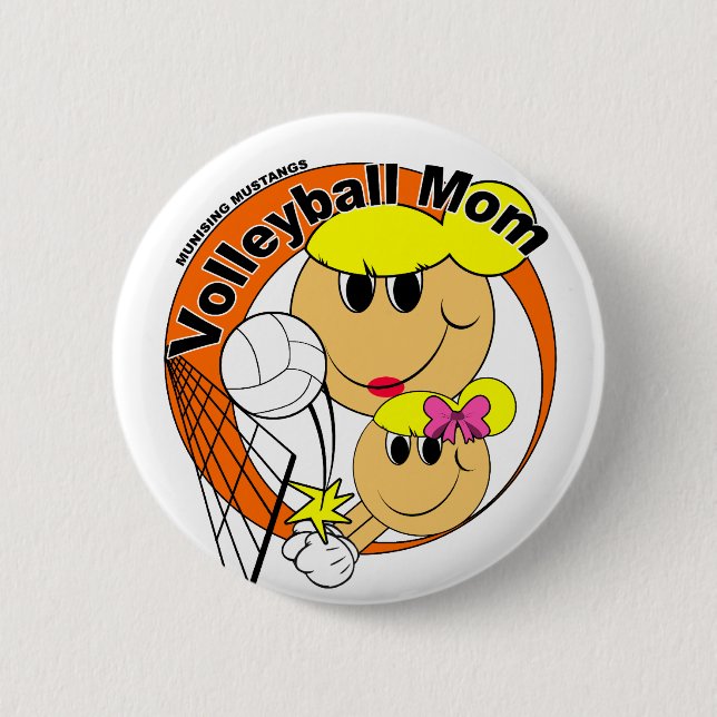 Badge Rond 5 Cm Maman de volleyball (Devant)