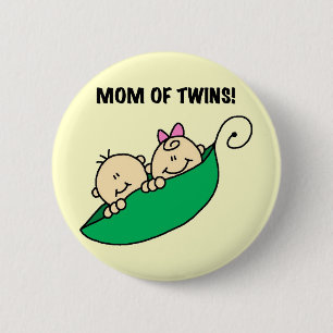 Badge Rond 5 Cm Maman des Jumeau-Pois en T-shirts et cadeaux d'une