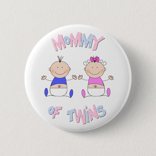 Badge Rond 5 Cm Maman des jumeaux (Devant)