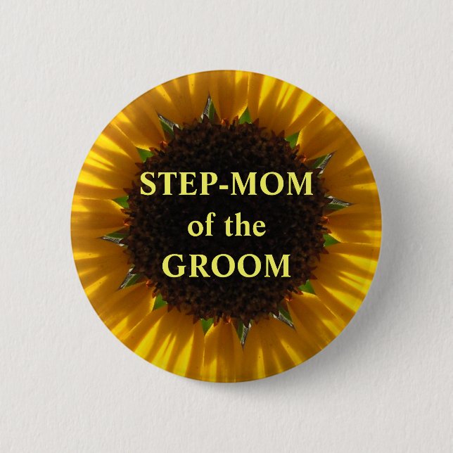 Badge Rond 5 Cm Maman d'étape du marié (Devant)