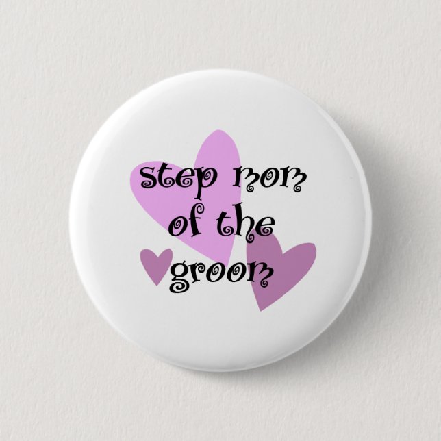 Badge Rond 5 Cm Maman d'étape du marié (Devant)
