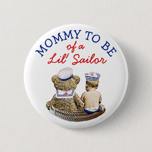 Badge Rond 5 Cm Maman d'être un Baby shower nautique de Lil' Sailo