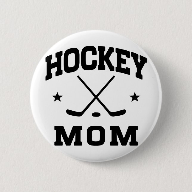 Badge Rond 5 Cm Maman d'hockey (Devant)