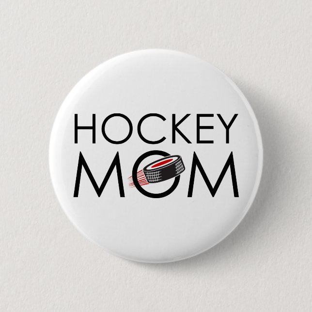 Badge Rond 5 Cm Maman d'hockey (Devant)