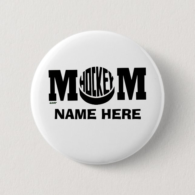 BADGE ROND 5 CM MAMAN D'HOCKEY (COUTUME) (Devant)