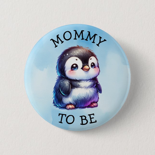 Badge Rond 5 Cm Maman doit être | Baby shower d'hiver des animaux  (Devant)