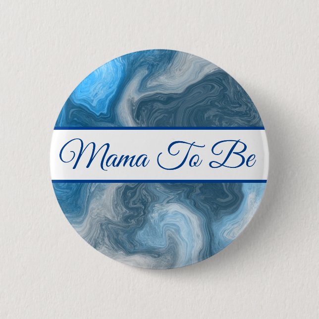 Badge Rond 5 Cm Maman doit être | Bouton Baby shower du garçon (Devant)