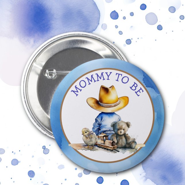Badge Rond 5 Cm Maman doit être de Lil' Cowboy | BABY SHOWER (Créateur téléchargé)