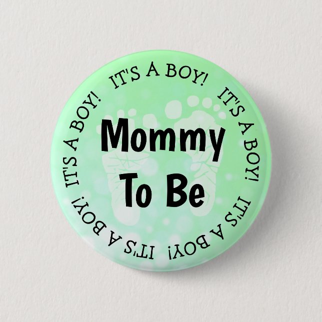 Badge Rond 5 Cm Maman doit être le bouton Baby shower vert (Devant)