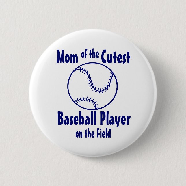 Badge Rond 5 Cm Maman du baseball (Devant)