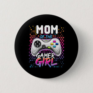Badge Rond 5 Cm Maman Du Gamer Girl Matching Jeu Vidéo Anniversair