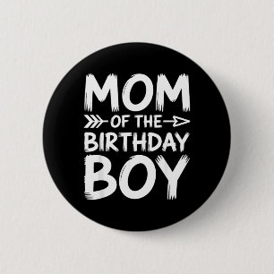 Badge Rond 5 Cm Maman du garçon d'anniversaire, tenue assortie pou