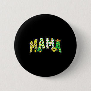 Badge Rond 5 Cm Maman du garçon d'anniversaire Tracteur Camions de