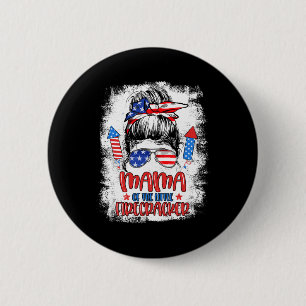 Badge Rond 5 Cm Maman Du Petit Pirateur 4 juillet Birthda