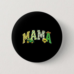 Badge Rond 5 Cm Maman du tracteur de ferme de camions d'anniversai