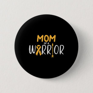Badge Rond 5 Cm Maman D'Un Guerrier Cancer De L'Enfance Sensibilis