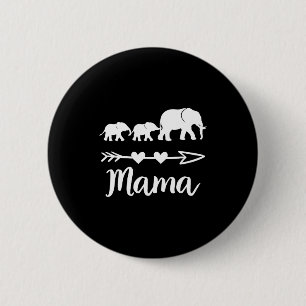 Badge Rond 5 Cm Maman éléphant 2 bébés enfants maman de deux maman