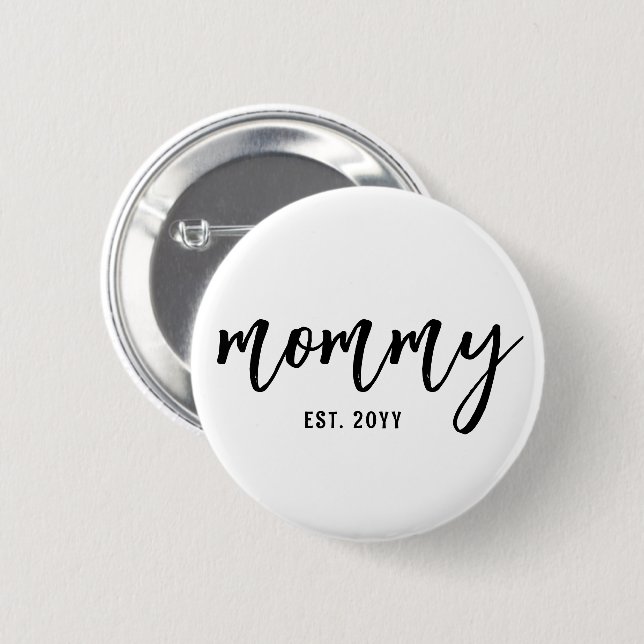 Badge Rond 5 Cm Maman Est Personnalisée. Typographie de script de  (Devant & derrière)