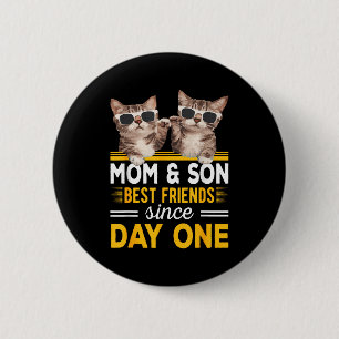 Badge Rond 5 Cm Maman et fils amis depuis le premier jour coup de
