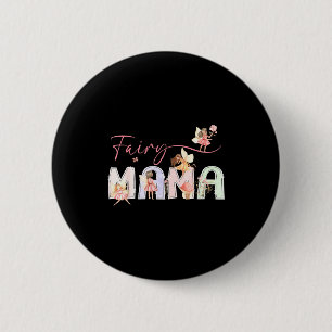 Badge Rond 5 Cm Maman fée magique florale fille anniversaire conte