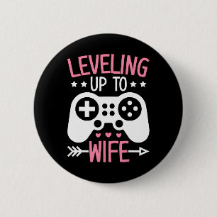 Badge Rond 5 Cm Maman Femme Gamer Se Leveler Jusqu'À Femme Épouse