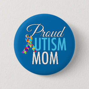 Badge Rond 5 Cm Maman fière d'autisme