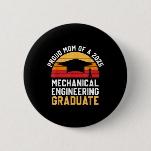 Badge Rond 5 Cm Maman fière d'un diplômé en génie mécanique 2025